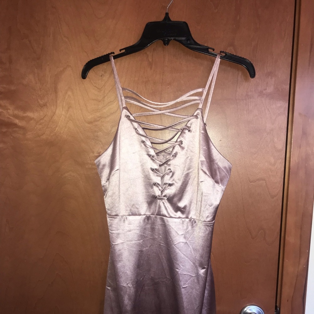 Plus size Blush-satin going out dress